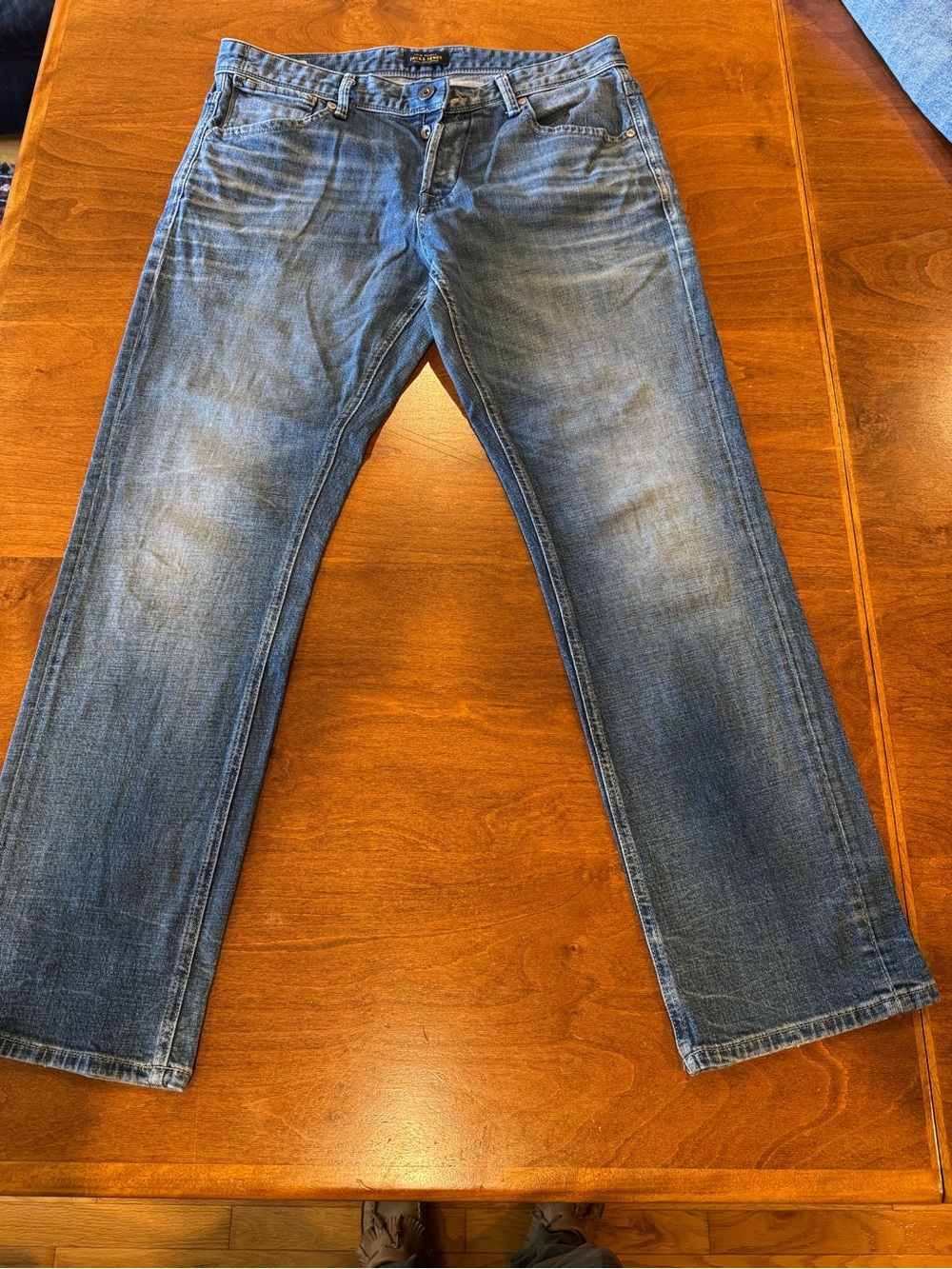 Jack & Jones Button Fly Straight-Leg Jeans